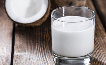 Glass of coconut milk