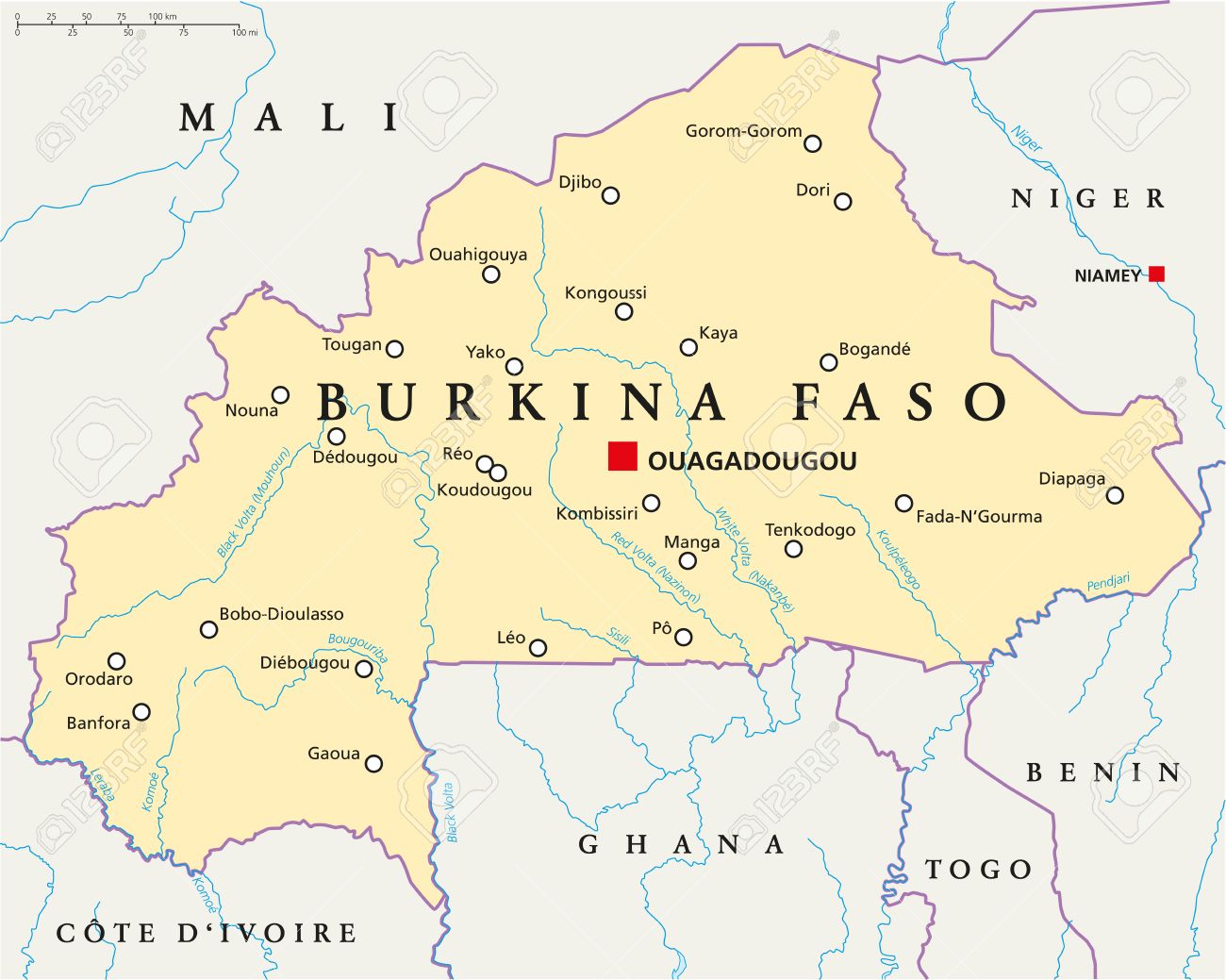 Burkina Faso Political Map