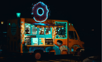food truck at night