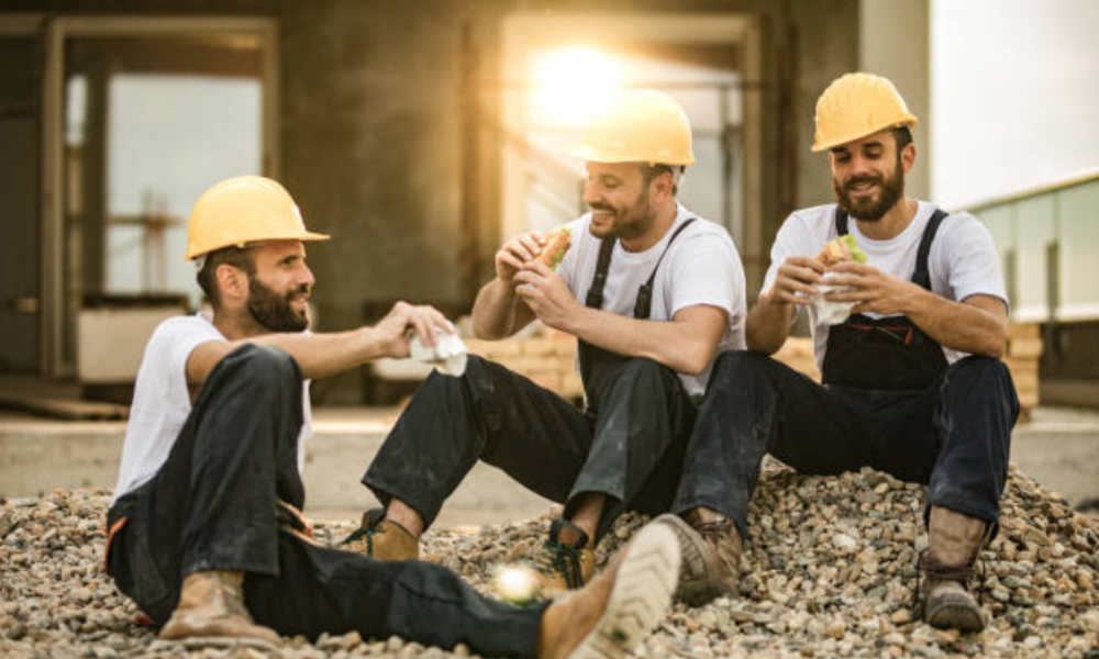 Is it necessary for laborers and contractors to eat healthy food while working?